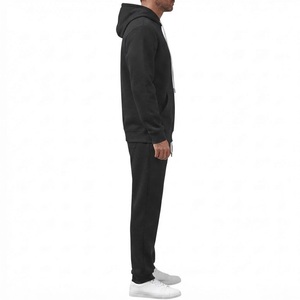 Chándal de invierno para hombre, negro, con capucha, estampado, manga larga, cierre con cordón, estilo casual, color liso, bolsillos laterales, peso medio, tecnología avanzada - Product Image 3