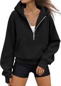 Sudadera con Capucha Unisex Rosa de Harry Johnson Production, Media Cremallera, Corte Regular, Felpa de Algodón, Color Sólido, Estilo Casual para Otoño - Product Image 6