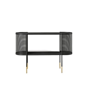 Mesa de consola de metal con revestimiento negro de diseño moderno, sala de estar decorativa de lujo para mesa de entrada, hogar, Hotel, decoración Interior, uso - Product Image 1