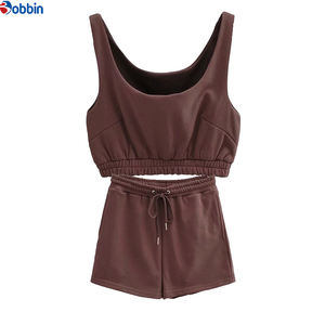 Ensemble de vêtements pour femmes de haute qualité, ensemble de shorts personnalisés avec logo, streetwear pour femmes, vêtements de sport d'été, crop top, ensemble de jogging deux pièces, short - Product Image 5