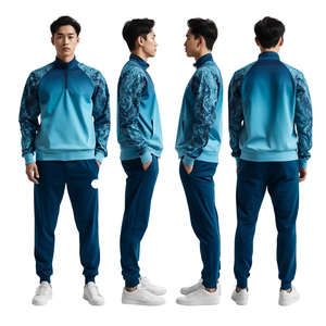 ชุดวอร์มไล่เฉดสีสำหรับผู้ชายที่ได้รับแรงบันดาลใจจากงานแสดงศิลปะกราฟิก Ocean Pulse และเสื้อผ้าแฟชั่นสตรีทระดับพรีเมียม - Product Image 3