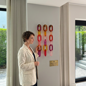 Escultura de Cadena de Resina Hecha a Mano, Forma Irregular, Patrón de Espiral, Decoración Moderna para el Hogar, Pieza de Arte, Decoración de Pared Hecha a Mano - Product Image 1