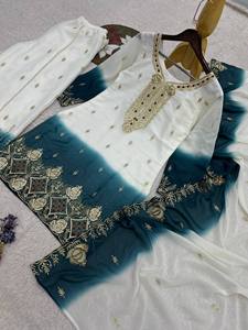 Moda elegante indio Salwar trajes para adultos Gharara Punjabi chica Sarara estilos invierno venta al por mayor mujeres vestido diseños - Product Image 4