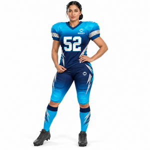 Uniforme de football américain de qualité supérieure pour hommes adultes, pour l'entraînement et les matchs, 100% polyester respirant, impression personnalisée - Product Image 3