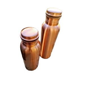 <b>Personalised</b> Handmade Pure Copper <b>Water</b> <b>Bottle</b> Ayurveda Health Benefits Marriage Anniversary Gift & Leak Proof - Product Image 1