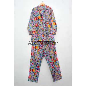 Conjunto de Pijama de 2 Piezas para Mujer, Hecho a Mano, de Lujo, Vintage, Romántico, Clásico, Floral, 100% Algodón, Suave, Liso, Transpirable, de Secado Rápido y Elástico - Product Image 4