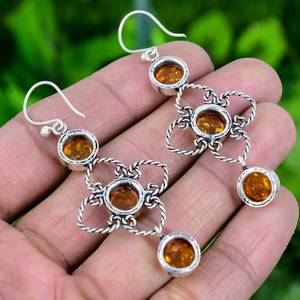 Pendientes de Ámbar Báltico, Plata de Ley 925, Chapados en Oro, Joyería de Lujo Hecha a Mano, Regalo para Mujer, Diseño Elegante y Moderno - Product Image 4