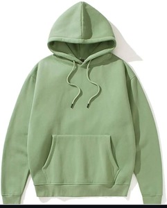 Sudadera con Capucha Verde Menta 100% Algodón con Estampado Puff, Sudadera de Forro Polar Tejido a Crochet para Hombre, Ropa Urbana - Product Image 4