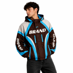 Vestes coupe-vent pour hommes en nylon léger, imperméables et coupe-vent, avec fermeture éclair intégrale, patchwork vierge, personnalisables avec logo, fourniture OEM - Product Image 5