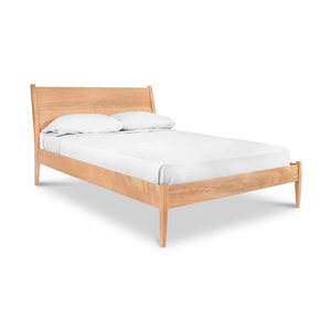 Wholesale Mid-Century Modern Solid Wood Platform <b>Bed</b> | Scandinavian Light Wood Double <b>Bed</b> Frame - Product Image 1