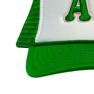 AKA White Green Hat Embroidered Letter Baseball <b>Cap</b> Two Tone Adjustable Cotton Headwear Casual Fashion <b>Vintage</b> Style <b>Cap</b> for Men - Product Image 2