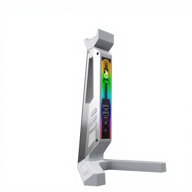 LDON-ZH01 Aluminium Alloy RGB Gaming Headset Stand USB 3.0 Type-C Hub LED Headphone Holder Desk Organizer Custom Logo Service