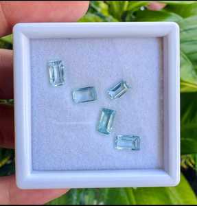 Piedras Preciosas de Aguamarina Natural, Corte Baguette, Color Azul, Sueltas, para Joyería, Anillos, Colgantes, Alta Claridad, Calidad Certificada IGI, Ligeras - Product Image 1