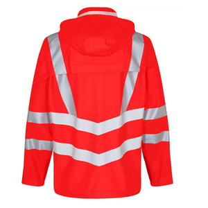 Sudadera con capucha de alta visibilidad personalizada de poliéster 100% de primera calidad, chaquetas de trabajo reflectantes con cremallera, ropa de trabajo a precio económico. - Product Image 5