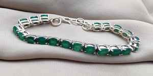 Pulsera de tenis de ónix verde de plata de ley 925, joyería de piedras preciosas para mujer, venta al por mayor OEM - Product Image 5