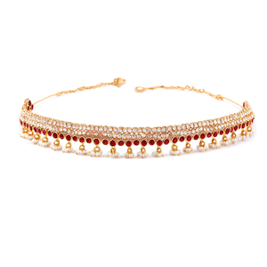 Fashion Anklet-Shruti Pachi Kundan <b>Indian</b> Ethnic Alloy Silver Plated Artificial <b>Jewellery</b> - Product Image 3