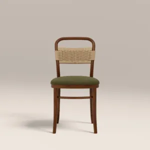 Chaise de salle à manger en bois SINTERIOR MOSS GREEN DAISY - Product Image 1