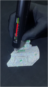 จี้รูปถุงเงินเงินแท้ 925 ประดับเพชรซิคอนเคลือบเงาเรืองแสงในที่มืด สไตล์ฮิปฮอป บลิงๆ สำหรับแร็ปเปอร์ ขายส่ง - Product Image 3