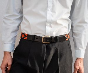 Export Quality Leather Polo <b>Belt</b> with Multicolour Thread Stitch for Men Women Stylish Look High Quality Equestrian Polo <b>Belts</b> - Product Image 5