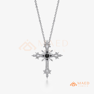 Luxury Moissanite Gothic Cross Pendant Necklace Iced Out Hip Hop <b>Charm</b> <b>Silver</b> Tone Pave Unisex Jewelry Gift - Product Image 5