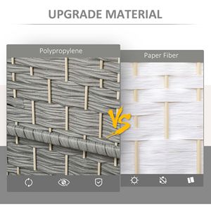 Divisorio in Legno a 3 Pannelli, Design Tradizionale, Alto 1,8 m, Grigio Misto, per Ufficio Domestico, Schermo per la Privacy Autoportante - Product Image 5