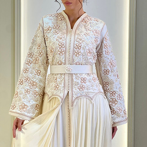 Moroccan Bridal <b>Dress</b> Velvet Material Gold Embroidery <b>Long</b> Sleeve Wedding <b>Gown</b> Moroccan Kaftan Wedding <b>Gown</b> Floor Length - Product Image 4
