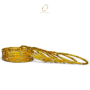 Bracelets en verre goutte de pluie dorés au miel de luxe, pierres de cristal pour la collection de bijoux de mariage et de mariée pour femmes - Product Image 4