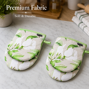 Mini-gants de cuisine pour four |   Porte-pots en coton floral résistant à la chaleur |   Gants de cuisine matelassés pour la cuisson, la pâtisserie et le barbecue |   Poignée Antidérapante - Product Image 3