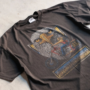 เสื้อยืดลำลองผู้ชายสไตล์วินเทจฟอกสี ทรงหลวม คอโอ พิมพ์ลายตามสั่ง แขนสั้น ผ้าฝ้าย - Product Image 5