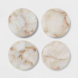 4 Inch Natural Marble <b>Coasters</b> Non-Slip Stone <b>Drink</b> Table Accessories for Kitchen Office & Luxury Home Decor Gift Idea - Product Image 5