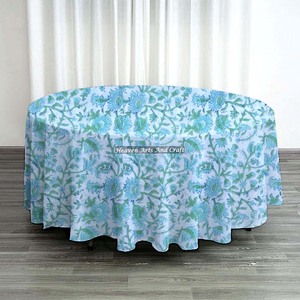 Exclusive Cotton Tablecloth Hand Block Printed Farmhouse <b>Table</b> <b>Cover</b> for Kitchen & Dining Coffee Round Square <b>Table</b> Decor - Product Image 5
