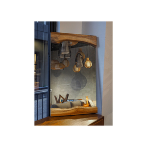 Nouveauté : Miroir mural en teck massif RecWave Live Edge, décoration moderne pour la maison, meubles en bois massif pour la décoration intérieure, salon - Product Image 3