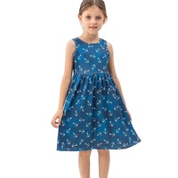 Lot de 5 jolies robes d'été pour filles, 100 % coton/polyester, sans manches, longueur cheville, jupe évasée, extensibilité moyenne, écologiques