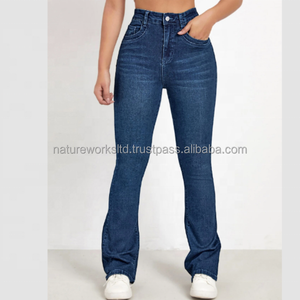 Pantalones acampanados de tiro bajo de peso pesado, pantalones vaqueros rectos vintage apilados para mujer, pantalones vaqueros holgados de gran tamaño lavados para mujer - Product Image 3