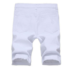 High Quality Canvas Denim Shorts Fashion High Waist Blue <b>Jeans</b> Casual Pants Elastic Waist <b>Drawstring</b> <b>Men</b> 180g Digital Printed - Product Image 2