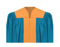 Robes de Chorale Unisexe Classiques Bleues et Jaunes en Soie et Polyester Respirant, Finition Mate, Service OEM, Broderie Personnalisée de Haute Qualité