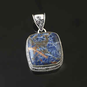 Colgante de Plata de Ley 925, piedra preciosa de sodalita, joyería de piedras preciosas de plata hecha a mano, colgante de joyería de plata de sodalita para collar - Product Image 3