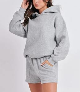 Ensemble de survêtement 2 pièces pour femme, coupe régulière, style hip-hop, 100 % coton, manches courtes, tricoté, pour entraînement et tenue décontractée, collection 2025 - Product Image 5