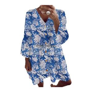 Vestido Túnica de Primavera/Verano con Mangas Campana, Vestido de Primavera/Verano de Tela Suave, Vestidos Bohemios de Primavera/Verano, Vestido Estilo India - Product Image 1