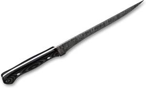 Cuchillo de Filetear de Acero de Damasco Hecho a Mano con Mango de Micarta, Hoja Flexible Afilada como una Navaja para Pesca, Uso en Exteriores y en la Cocina - Product Image 4