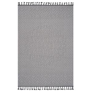 Tappeto da Interno/Esterno NAAR Guros Collection 8x10 Bianco/Avorio con Motivo a Medaglione - Product Image 1