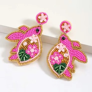 Birds Colorful Beaded <b>Earrings</b> Geometric Long Drop <b>Tassel</b> Seed Beads <b>Earring</b> Jewelry for Women - Product Image 1