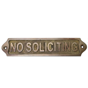Letrero de Puerta Antiguo de Metal Grabado con la Frase 'No Solicitar', Placa de Privacidad Personalizable para Montar en la Pared, para Hogar, Oficina, Restaurante, Hotel - Product Image 2