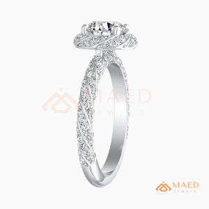 Anillo de Plata de Ley 925 con Moissanita de Corte Redondo Halo, Joyería Elegante para Novia, Promesa, Uso Diario, Regalo para Mujer, Brillo USA - Product Image 6