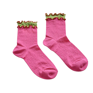 Spring Summer Crew <b>Socks</b> Wholesale for Women Cute Double Ruffle Lace Cotton Style Casual Girls Korean <b>Socks</b> Custom ODM - Product Image 4