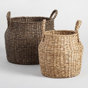 Vietnam Supplier Water Hyacinth <b>Basket</b> Wholesale <b>Round</b> Woven Planter Pot Sustainable Home Storage Solutions Natural <b>Wicker</b> Bin - Product Image 5