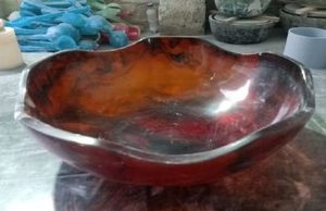 Indian Handmade Polished Resin <b>Large</b> Serving Bowl Turquoise Color Marble Pattern Eco-Friendly Food Grade Party Use High Quality - Product Image 4