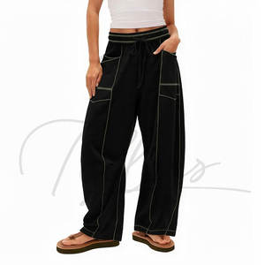 Pantalon de jogging cargo ample en molleton de coton grande taille pour femme – Qualité supérieure - Product Image 2