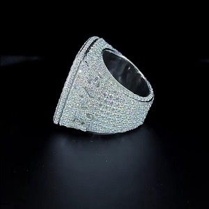 Fully Iced Out VVS Moissanite <b>Ring</b> IGI Certified 925 <b>Silver</b> Hip hop Jewelry <b>Men</b> <b>Ring</b> Custom Star Championship Moissanite <b>Rings</b> - Product Image 2