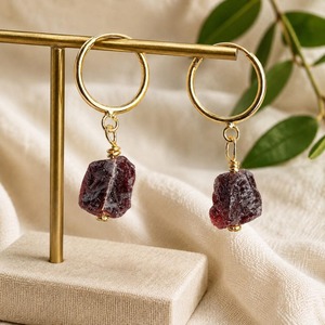 Handmade Raw Emerald Hoop <b>Earrings</b> | Natural Rough Gemstone | Green Crystal Jewelry - Product Image 5